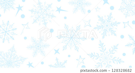 Christmas illustration with large snowflakes in light blue. Christmas illustration with large snowflakes in light blue. 128328682