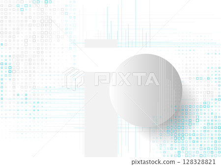 Tech minimal geometric abstract background with paper circle and square dots Tech minimal geometric abstract background with paper circle and square dots 128328821