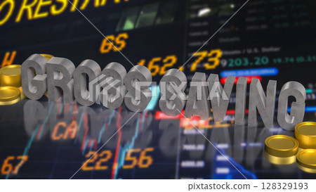The Gross savings and coins for Business concept 3d Rendering. The Gross savings and coins for Business concept 3d Rendering. 128329193