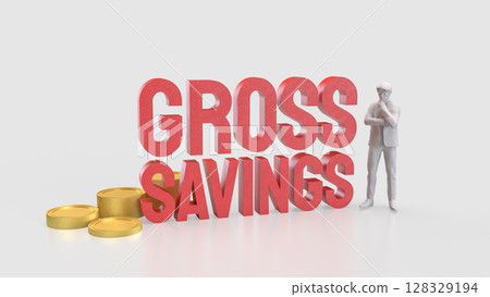 The Gross savings and coins for Business concept 3d Rendering. The Gross savings and coins for Business concept 3d Rendering. 128329194
