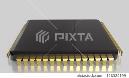 The IC on white Background for Technology concept 3d Rendering. 128329199