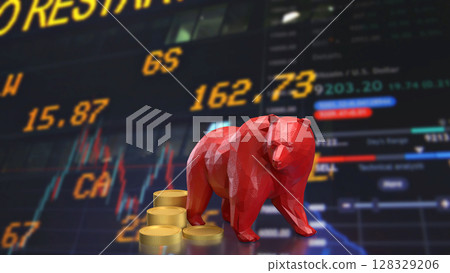 The RED Bear for Business concept 3d Rendering 128329206