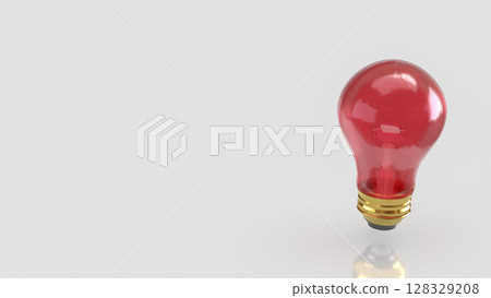 The Red light bulb or education or Idea concept 3d Rendering. The Red light bulb or education or Idea concept 3d Rendering. 128329208