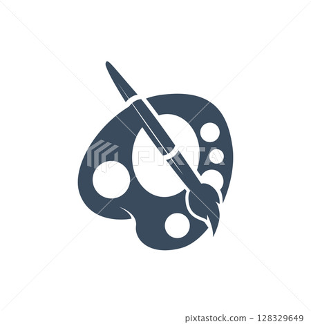 logo design paint palette board illustration concept design minimalist simple product brand template logo design paint palette board illustration concept design minimalist simple product brand template 128329649