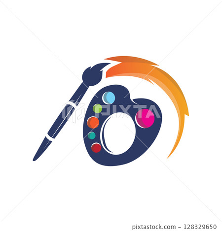 logo design paint palette board illustration concept design minimalist simple product brand template logo design paint palette board illustration concept design minimalist simple product brand template 128329650