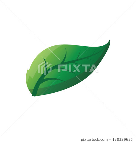 simple nature concept template illustration with minimalist green leaf logo for greening 128329655