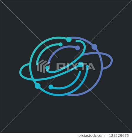 Space logo modern design planet template illustration simple circle inspiration model 128329675