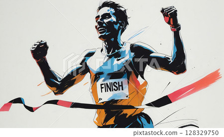 Illustration of runners running the Tokyo Marathon Illustration of runners running the Tokyo Marathon 128329750