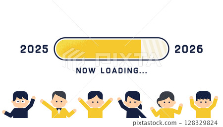 2025→2026 loading bar and character | New Year/change image 128329824