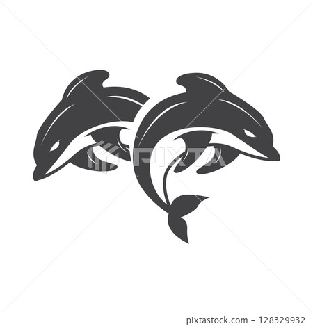 ocean animal silhouette design dolphin logo concept with black silhouette minimalist simple illustration of ocean product brand template ocean animal silhouette design dolphin logo concept with black silhouette minimalist simple illustration of ocean product brand template 128329932