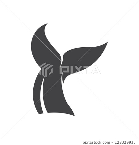ocean animal silhouette design dolphin logo concept with black silhouette minimalist simple illustration of ocean product brand template 128329933