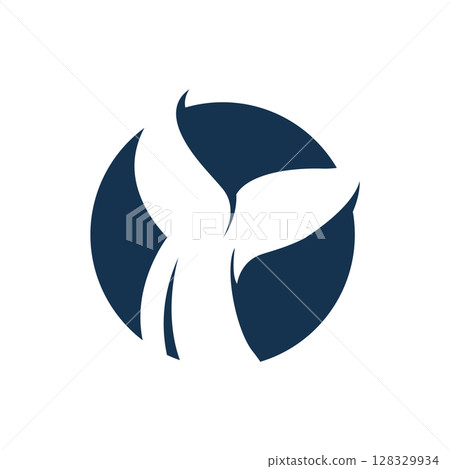 ocean animal silhouette design dolphin logo concept with black silhouette minimalist simple illustration of ocean product brand template 128329934