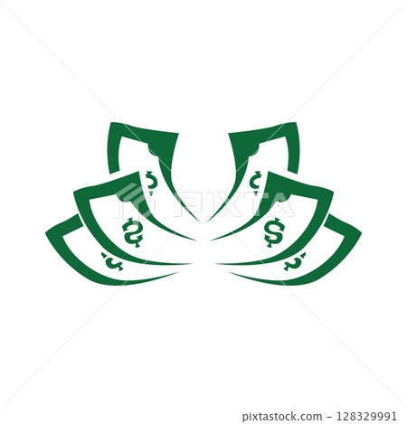silhouette illustration of money logo financial symbol design with simple concept temple icon design 128329991