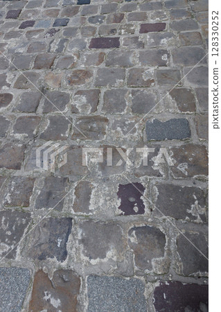 Beautifully Weathered Cobblestone Street Surface with Various Textures and Colors Showcasing Urban History and Design Charm Perfect for Artistic and Cultural Appreciation Beautifully Weathered Cobblestone Street Surface with Various Textures and Colors Showcasing Urban History and Design Charm Perfect for Artistic and Cultural Appreciation 128330252
