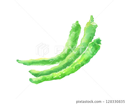 伏見胡椒的水彩插圖—京都蔬菜 128330835