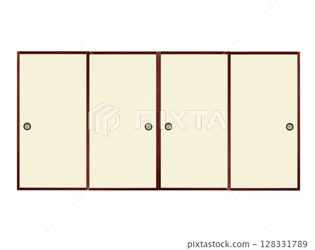 Plain sliding doors (4 pieces) 128331789