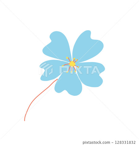 充滿樂趣 - 柔軟而流行的手繪花朵 - 明亮的黃色點綴 128331832