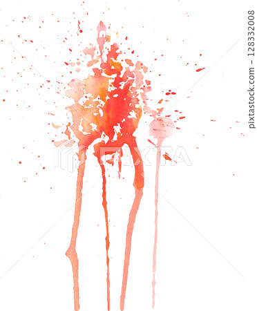 Watercolor stain peach, pink handmade. Pastel background. 128332008