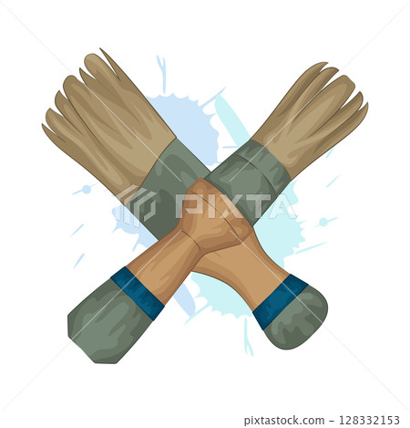 Illustration of Crossed paint brush Illustration of Crossed paint brush 128332153