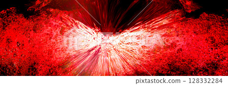 Image texture of molten hot red explosive energy spurting out into the sky 128332284