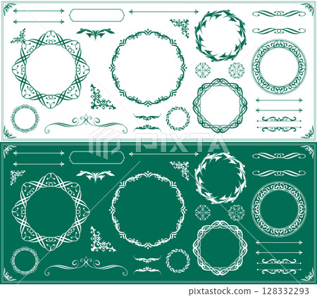 Luxury vintage style frame design set 128332293