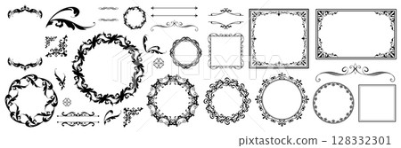 豪華復古風格框架設計套裝 128332301