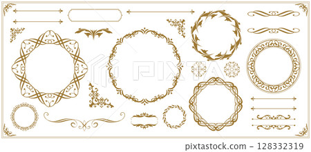 Luxury vintage style frame design set 128332319