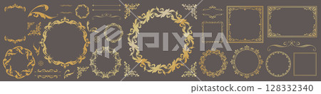 Luxury vintage style frame design set 128332340