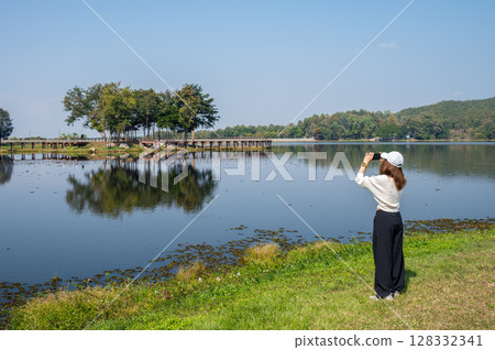Tourist while visiting Mae Puem National Park in Phayao province of Thailand. Tourist while visiting Mae Puem National Park in Phayao province of Thailand. 128332341