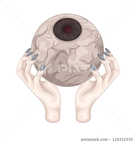 Illustration of Eyeball on hands  128332550