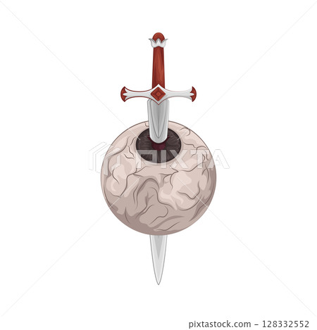 Illustration of Eyeball stabbed with a sword 128332552