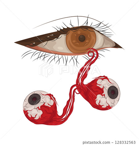 Illustration of Beautiful eye with eyeballs  128332563