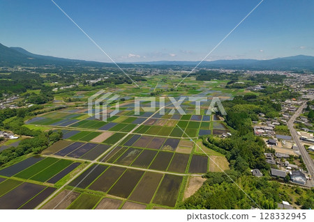 Aerial view of Kobayashi City, Miyazaki Prefecture 128332945