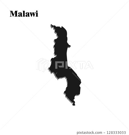 Malawi country map icon black 128333033