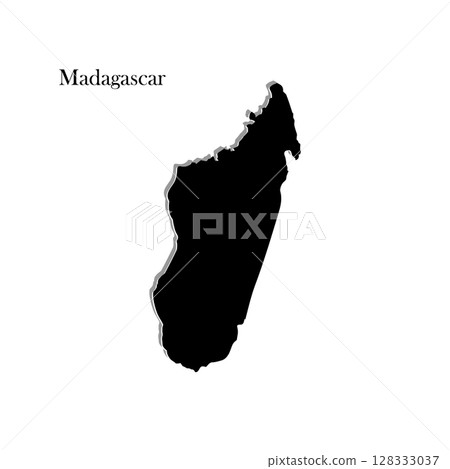 black Madagascar map vector icon black Madagascar map vector icon 128333037