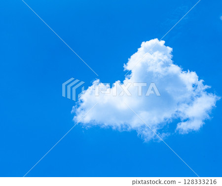 Simple landscape with blue sky and white clouds 128333216