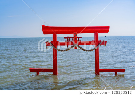 （佐賀縣）有明海、大王神社的水下鳥居 128333512