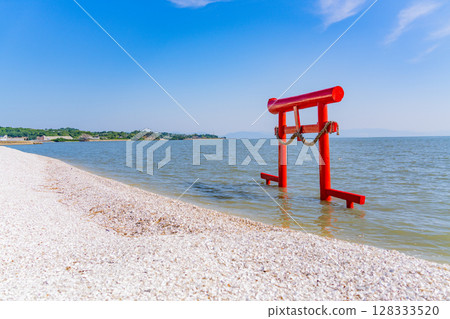 (佐賀縣)有明海、大王神社的水下鳥居 (佐賀縣)有明海、大王神社的水下鳥居 128333520
