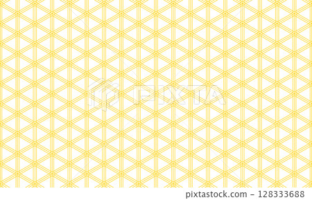 Large yellow hexagonal sesame pattern kumiko design 128333688