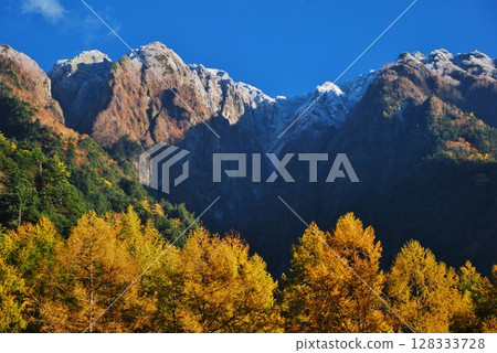 中秋的北阿爾卑斯山上高地 128333728