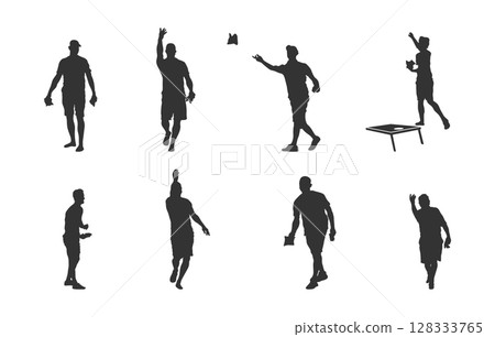 Cornhole players silhouette, Cornhole players svg, Cornhole svg, Cornhole player silhouettes, Cornhole sport silhouettes 128333765