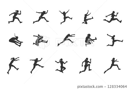 Female long jump silhouette, Long jump silhouette, Long jump vector, Long jump svg, Female long jump svg, Woman long jumping silhouette, Girl jumping silhouette. Female long jump silhouette, Long jump silhouette, Long jump vector, Long jump svg, Female long jump svg, Woman long jumping silhouette, Girl jumping silhouette. 128334064
