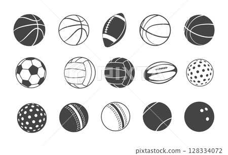 Sports ball silhouette 128334072