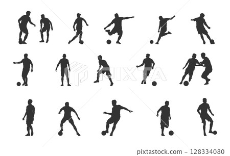Futsal players silhouette 128334080