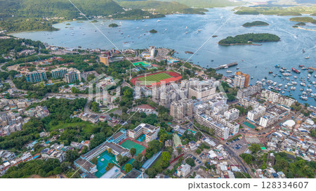 July 5 2025 View of Compact Residential Area with Urban and Natural 128334607