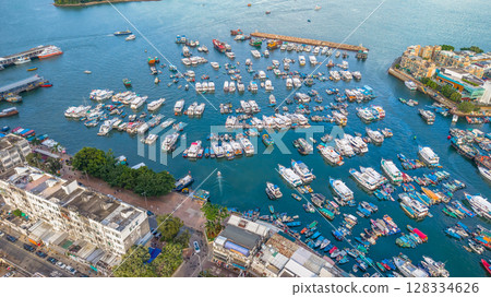 July 5 2025 View of Coastal Harbor With Boats and Surrounding Buildings 128334626