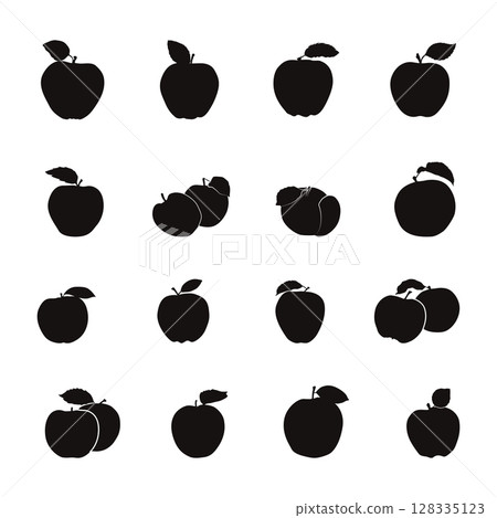 Apple silhouettes, Apple silhouette set 128335123