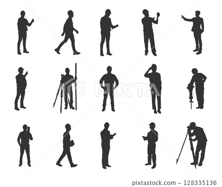 Engineer silhouettes, Engineer silhouette set Engineer silhouettes, Engineer silhouette set 128335136