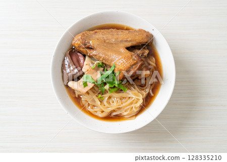 Braised duck noodles with brown soup Braised duck noodles with brown soup 128335210