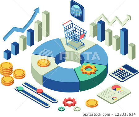 Isometric Market Share Expansion and Financial Analysis 128335634